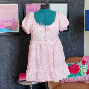 Lulus Pink Babydoll Puff Sleeve Dress Size XL